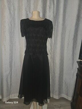 Vintage After Dark lace Black Formal dress size 8